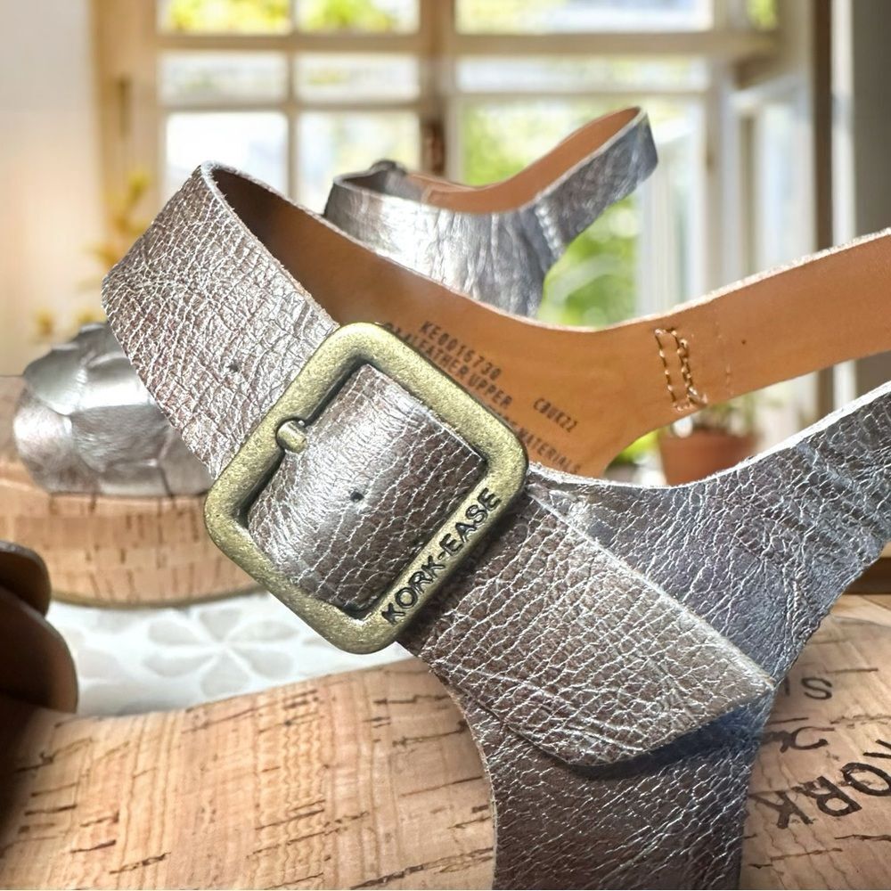 NEW KORK-EASE Women’s Tatiana Sandal Heel in light gold panna cotta Size 8 M - Picture 8 of 14